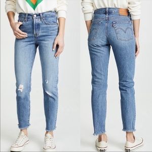 LEVI’S | Wedgie Skinny Button Fly Raw Hem Denim Jeans women size 25